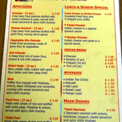 House of India - Menu with finger smudges on the plastic - both sides