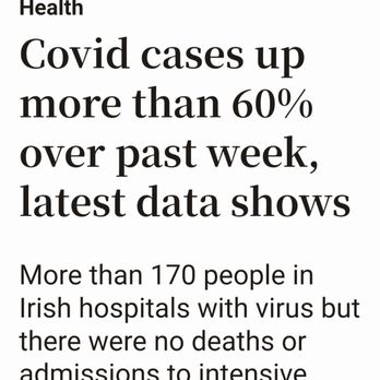 The Irish Times - Sadly Covid cases are currently up 64% in Ireland. Be safe - 6/10/2024 - Print Media Near Me - Dublin, D The Irish Times - Sadly Covid cases are currently up 64% in Ireland. Be safe - 6/10/2024 - Print Media Near Me - Dublin, D