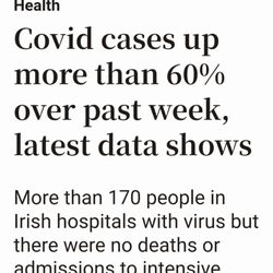 The Irish Times - Sadly Covid cases are currently up 64% in Ireland. Be safe - 6/10/2024