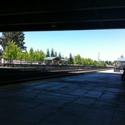 Lawrence Caltrain Station - View from seating under the Lawrence overpass.