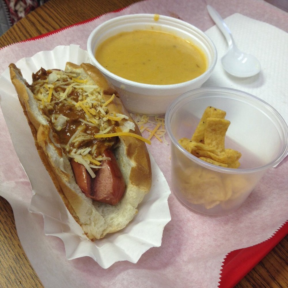 Cheese Dawgs - Chili Crunch- chili and cheese and my mom put the Fritos on the side. Also had a cup of lobster bisque. Yummy!! - Hot Dogs Near Me - Bristol, Pennsylvania Cheese Dawgs - Chili Crunch- chili and cheese and my mom put the Fritos on the side. Also had a cup of lobster bisque. Yummy!! - Hot Dogs Near Me - Bristol, Pennsylvania