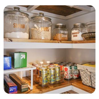 Bay Nest Concierge - Breakfast zone--labeled jars, shelf risers for cans, clear drink bin; grab-and-go. - Home Organization Near Me - Sunnyvale, California Bay Nest Concierge - Breakfast zone--labeled jars, shelf risers for cans, clear drink bin; grab-and-go. - Home Organization Near Me - Sunnyvale, California