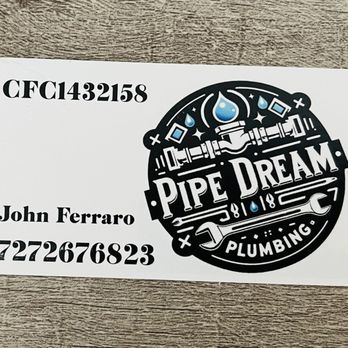 Pipe Dream Plumbing - Business card - Plumbing Near Me Pipe Dream Plumbing - Business card - Plumbing Near Me