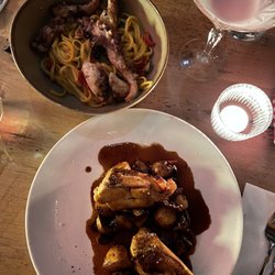 Saperlipopette - Octopus linguini and the roast chicken (so so good)