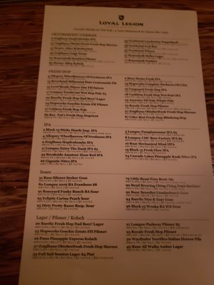 Menu photo 2 Loyal Legion Portland, OR