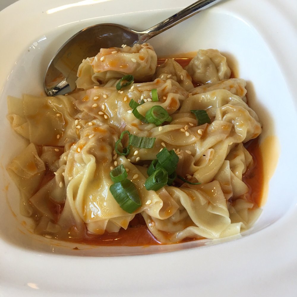 Lulu's Kitchen - Wonton in Chili Oil - smooth skin, good filings, and powerful sesame-chili oil flavor - Szechuan Near Me - Dublin, California