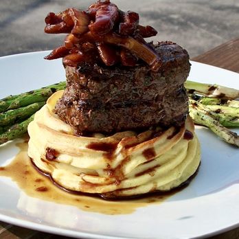 Crestwood Bistro - Aged Filet Mignon with Gouda duchess potatoes and grilled asparagus. - Salad Near Me - Crestwood, Kentucky Crestwood Bistro - Aged Filet Mignon with Gouda duchess potatoes and grilled asparagus. - Salad Near Me - Crestwood, Kentucky