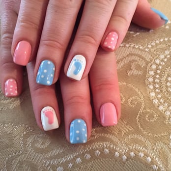 Tip Top Nail Bar - Jenny has done an amazing job again! She helped create these beautiful nails for my baby reveal party! - Nail Salons Near Me - Tustin, California Tip Top Nail Bar - Jenny has done an amazing job again! She helped create these beautiful nails for my baby reveal party! - Nail Salons Near Me - Tustin, California