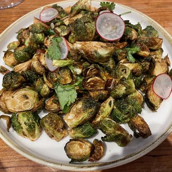 Maenam - Crispy Brussels sprouts salad (vegan) - Thai Near Me - Vancouver, British Columbia