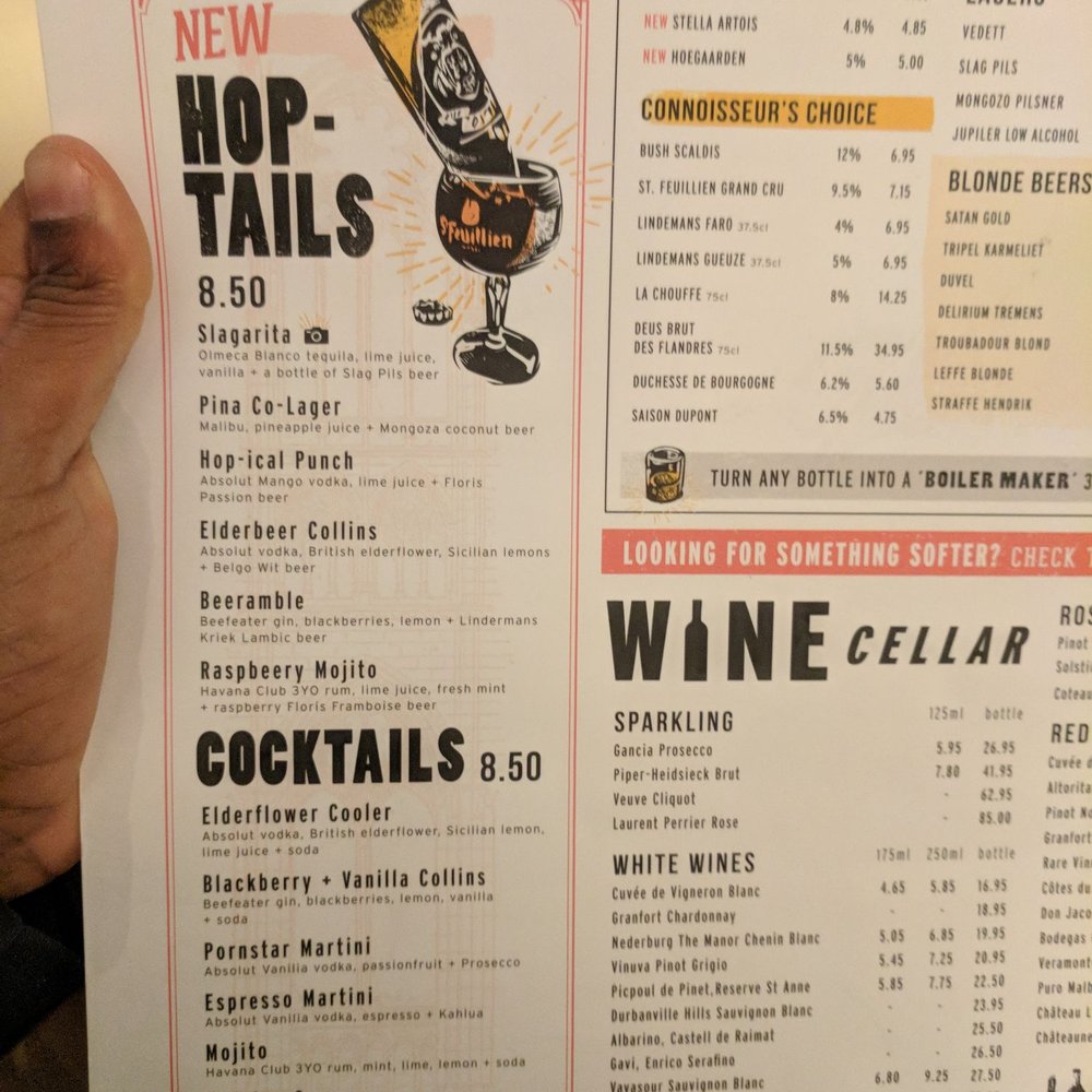 Drink menu Drink menu