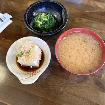 Goshi Japanese Restaurant - Cold tofu, seaweed salad, miso soup - Sushi Bars Near Me - Paso Robles, California