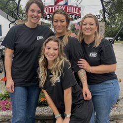 Kittery Hill Barbershop - Owner, Desire'e Barris (center) with Crew members Katy,Mandy and Janelle.