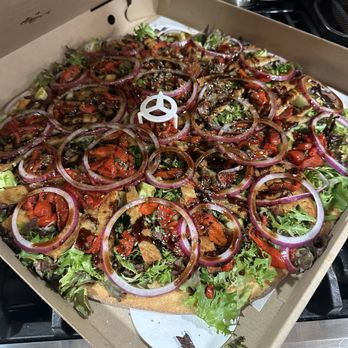 Pizza One - Eggplant Salad Pizza with no cheese - Pizza Near Me - Haskell, New Jersey Pizza One - Eggplant Salad Pizza with no cheese - Pizza Near Me - Haskell, New Jersey