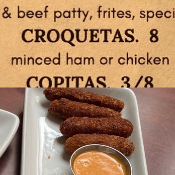 BaBaLoo Lounge - Croquetas with minced ham. $8 - Cuban Near Me - Palm Desert, California BaBaLoo Lounge - Croquetas with minced ham. $8 - Cuban Near Me - Palm Desert, California