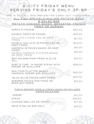 Menu photo 1 K City Kellnersville, WI