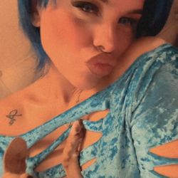 SIR - Me in blue hair with my baby boy JAMES BROWN