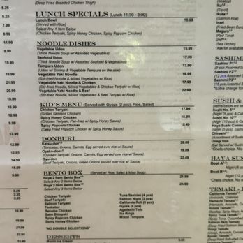 Haya Sushi - Menu - Sushi Bars Near Me - Citrus Heights, California Haya Sushi - Menu - Sushi Bars Near Me - Citrus Heights, California