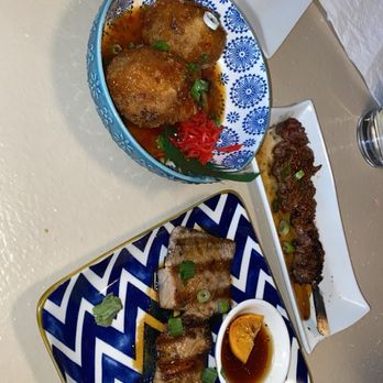 Myles and Jun Yakitori Japanese Char Grill - Salmon Rice Ball  Yakitori- lamb and tuna - Japanese Near Me - Summerville, South Carolina