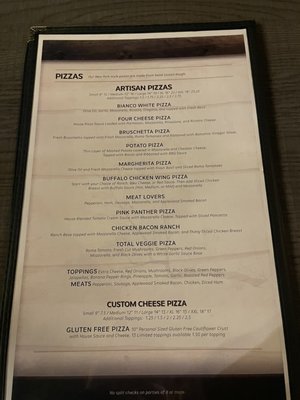 Menu photo 1 Table 105 Kane, PA