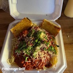 Firehouse Grill - Spaghetti and meatballs.