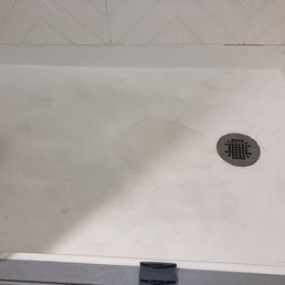 Shower which hasn't been cleaned in a LONG time  possibly the most disgusting shower I've ever used.