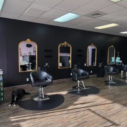 Missy's Beauty Room - Hair dresser's stations and receptionist desk.