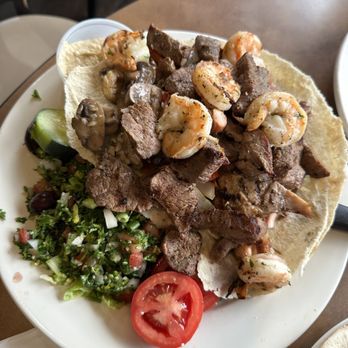 Aladdin's Natural Eatery - Mixed Grill with tabbouleh salad - Greek Near Me - Pittsford, New York Aladdin's Natural Eatery - Mixed Grill with tabbouleh salad - Greek Near Me - Pittsford, New York