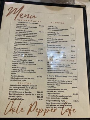 Menu photo 4 Chili Pepper Cafe Terlingua, TX