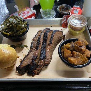 Ray Nathan’s - Brisket with sweet potatoes and collards - Barbeque Near Me - Gastonia, North Carolina Ray Nathan’s - Brisket with sweet potatoes and collards - Barbeque Near Me - Gastonia, North Carolina