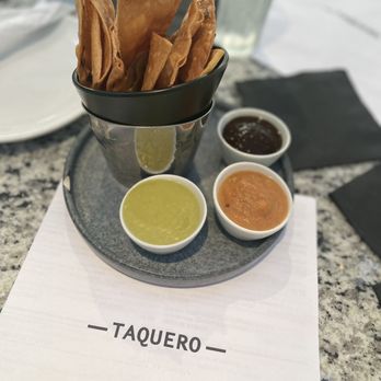 Taquero - Chips and salsas- the middle one is the most Flavorful - Mexican Near Me - Dallas, Texas Taquero - Chips and salsas- the middle one is the most Flavorful - Mexican Near Me - Dallas, Texas