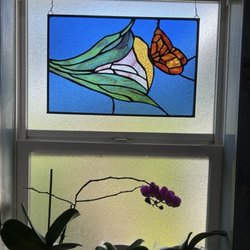 West of the Moon Stained Glass - Completed Panel.