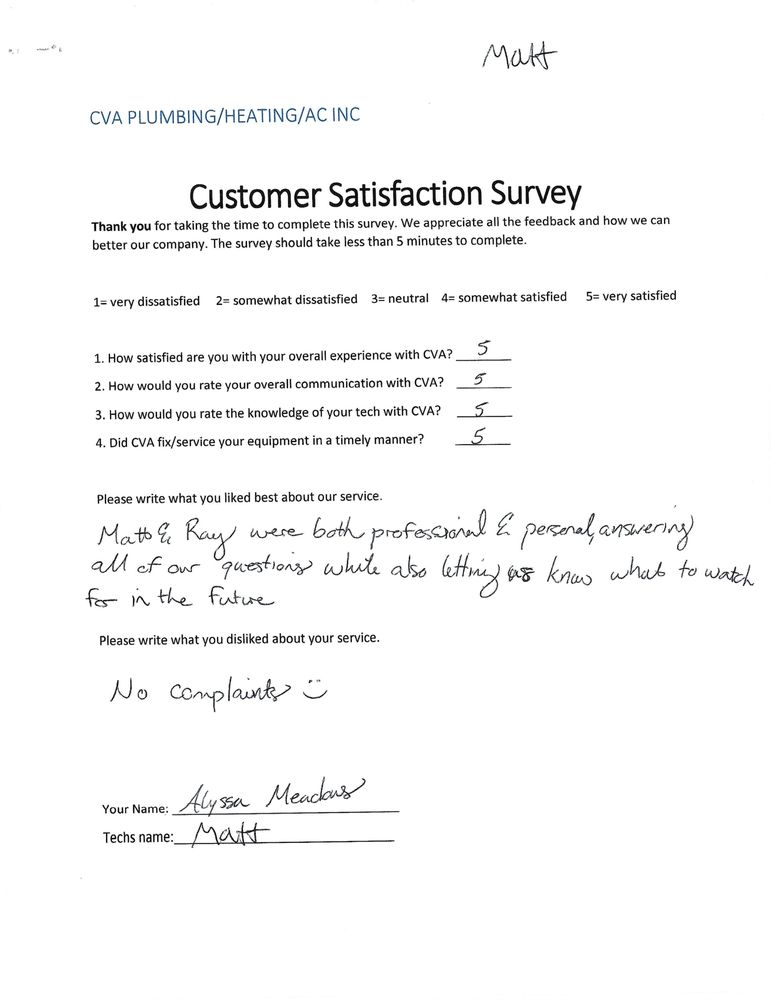 Slide of CVA Plumbing Heating & AC