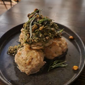 Lemon & Olive - Chicken meatballs with tarragon and pistachio pesto - Tapas/Small Plates Near Me - Eugene, Oregon