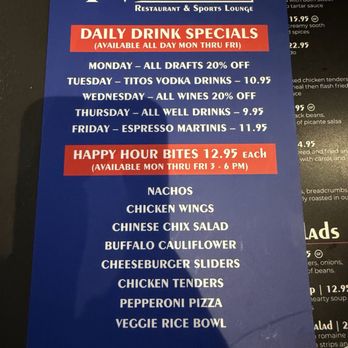 P.V. House - Happy hour menu - Sports Bars Near Me - Playa Vista, California