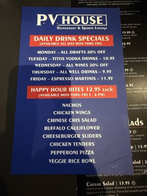 Menu photo 1 P.V. House Playa Vista, CA