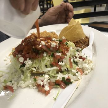 Tortas Ahogadas Guadalajara - Shredded beef empanada with pico and sour cream. - Mexican Near Me - Chandler, Arizona
