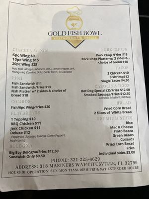 Menu photo 3 Gold Fish Bowl Titusville, FL Menu photo 3 Gold Fish Bowl Titusville, FL
