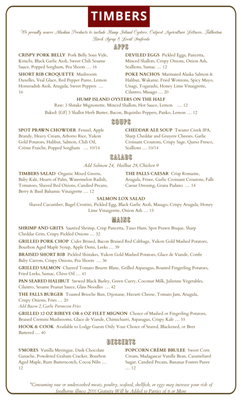 Menu photo 4 Timbers Restaurant and Lounge Ketchikan, AK Menu photo 4 Timbers Restaurant and Lounge Ketchikan, AK