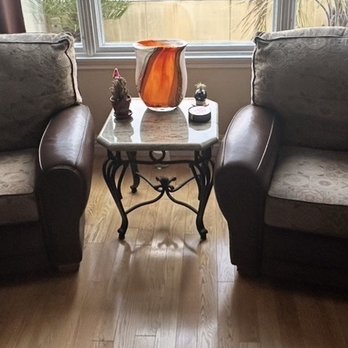 ReLeather - Two leather/fabric reclining chairs - Furniture Reupholstery Near Me - Fullerton, California ReLeather - Two leather/fabric reclining chairs - Furniture Reupholstery Near Me - Fullerton, California