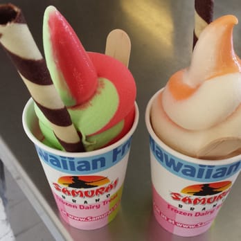 Samurai - Strawberry with Honeydew and Orange Swirl (like creamsicle) - Ice Cream & Frozen Yogurt Near Me - Honolulu, Hawaii Samurai - Strawberry with Honeydew and Orange Swirl (like creamsicle) - Ice Cream & Frozen Yogurt Near Me - Honolulu, Hawaii