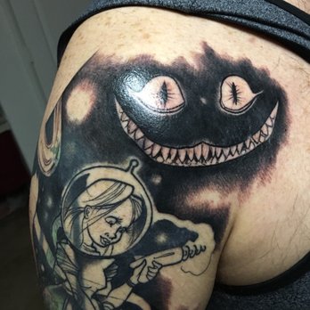 Revolt Tattoos - "If you don't know where you're going, any road will get you there" - Cheshire Cat - Tattoo Near Me - Las Vegas, Nevada Revolt Tattoos - "If you don't know where you're going, any road will get you there" - Cheshire Cat - Tattoo Near Me - Las Vegas, Nevada