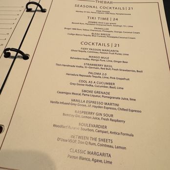 Arkadia Grill - Cocktail List - Burgers Near Me - Miami Beach, Florida