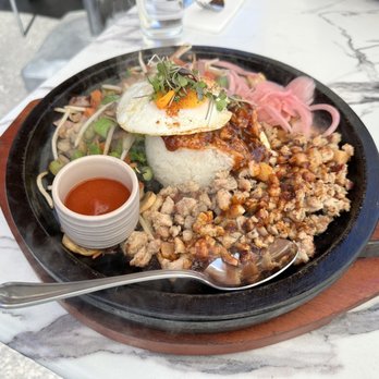 Sweet Maple - Sizzling stone pot with mango sausage - Breakfast & Brunch Near Me - Cupertino, California Sweet Maple - Sizzling stone pot with mango sausage - Breakfast & Brunch Near Me - Cupertino, California