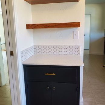 Artisan Carpentry - We also needed a dry bar and shelves added and Ross added these. - Carpenters Near Me - Norman, Oklahoma Artisan Carpentry - We also needed a dry bar and shelves added and Ross added these. - Carpenters Near Me - Norman, Oklahoma
