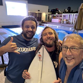 Goodsurf Beach Club - Jacob (staff), Ryan (staff), and me. - Surfing Near Me - Dallas, Texas