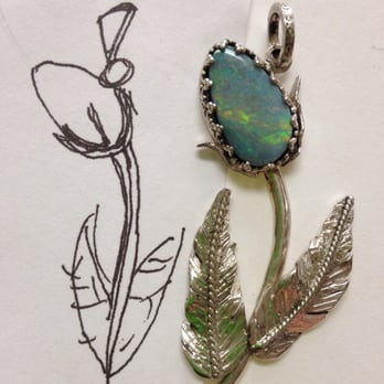 Jewelry Design Studio & Repairs - Custom made pendant w/ bezel set Australian boulder Opal. Crafted from raw materials by Jewelry Design Studio - Clayton, NC - Jewelry Repair Near Me - Clayton, North Carolina Jewelry Design Studio & Repairs - Custom made pendant w/ bezel set Australian boulder Opal. Crafted from raw materials by Jewelry Design Studio - Clayton, NC - Jewelry Repair Near Me - Clayton, North Carolina