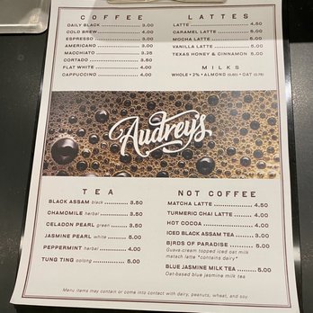 Audrey’s - Menu - Coffee & Tea Near Me - Houston, Texas Audrey’s - Menu - Coffee & Tea Near Me - Houston, Texas