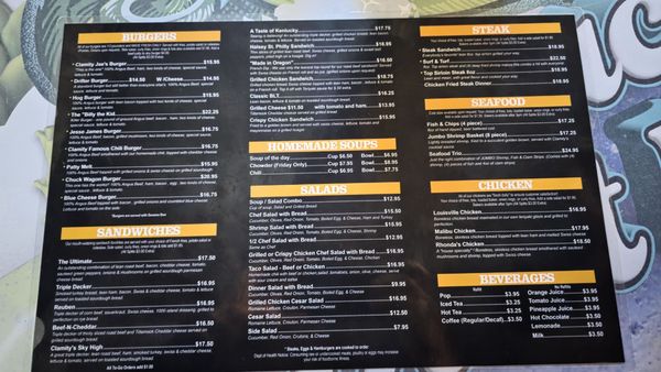 Menu photo 1 Clamity Jae's Portland, OR