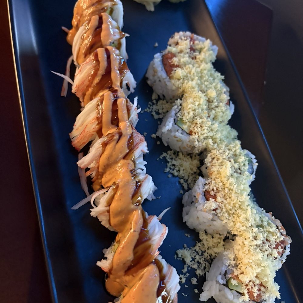 Maiko Sushi - The Shaggy Dog and crunchy spicy tuna rolls! Favorite rolls I get often. These hit the spot. Very happy. - Sushi Bars Near Me - Austin, Texas