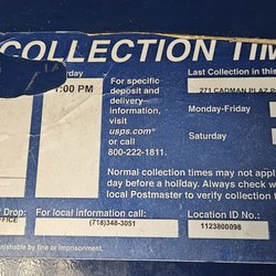 US Post Office - Collection Times for Adelphi station in Clinton Hill, Brooklyn, NYC
